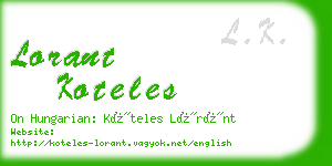 lorant koteles business card