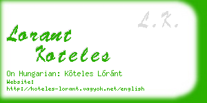lorant koteles business card